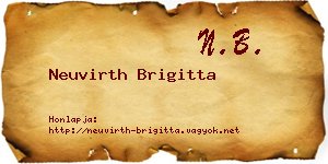Neuvirth Brigitta névjegykártya